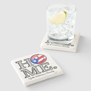 Puerto Rican Flag House Warmer Stone Coaster