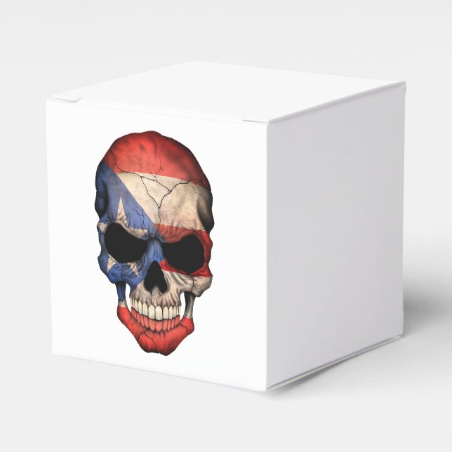 Puerto Rican Flag Skull Favor Box (Front Side)