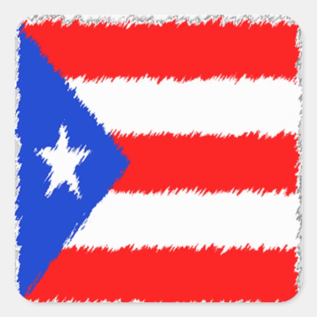 Puerto Rican Flag Square Sticker (Front)