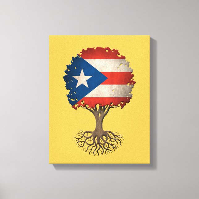 Puerto Rican Flag Tree of Life Customizable Canvas Print (Front)