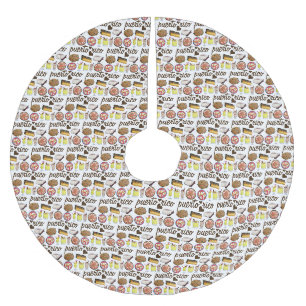Puerto Rican Food Cuisine Love Puerto Rico Foodie Brushed Polyester Tree Skirt