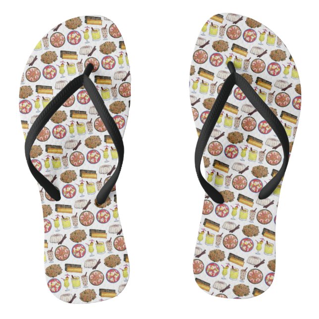 Puerto Rican Food Cuisine Love Puerto Rico Foodie Flip Flops (Footbed)