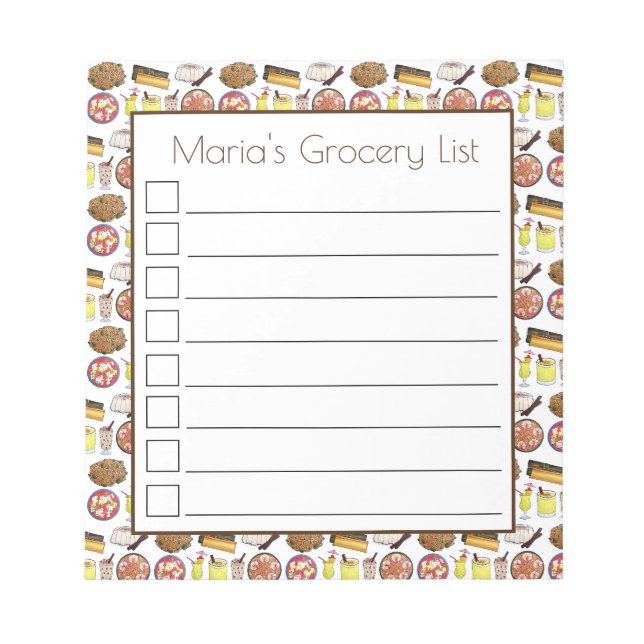 Puerto Rican Food Cuisine Love Puerto Rico Foodie Notepad (Front)