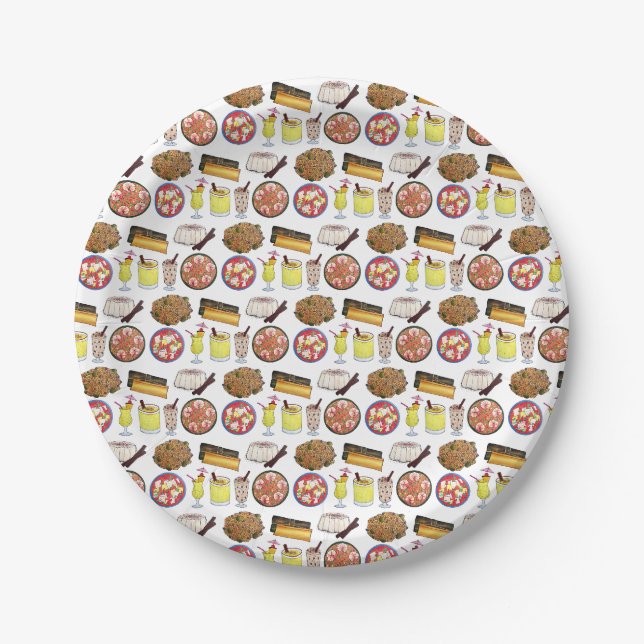 Puerto Rican Food Cuisine Love Puerto Rico Foodie Paper Plate (Front)