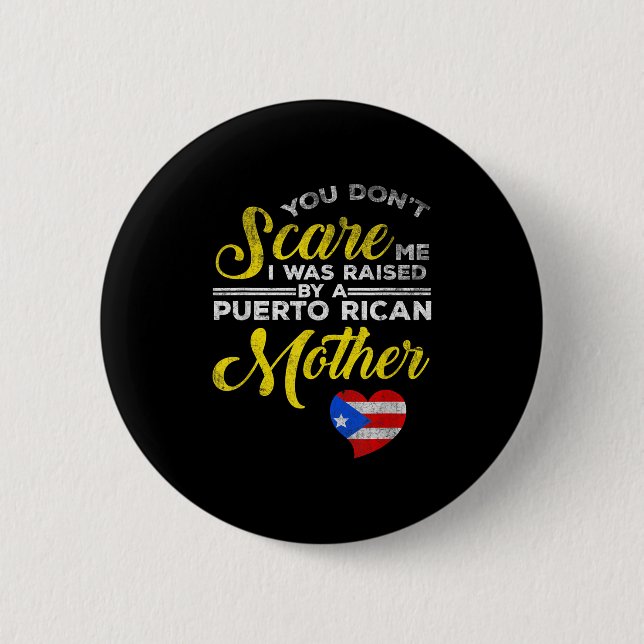 Puerto Rican Funny Quote Puerto Rico Pride Distres 2 Inch Round Button (Front)