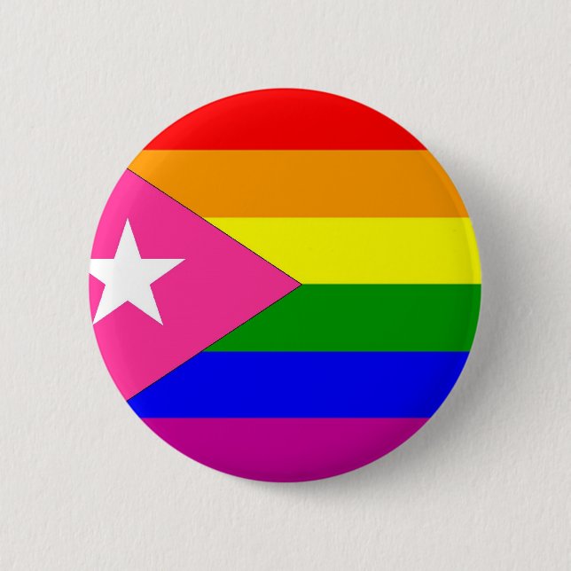 Puerto Rican Gay Pride Flag 2 Inch Round Button (Front)