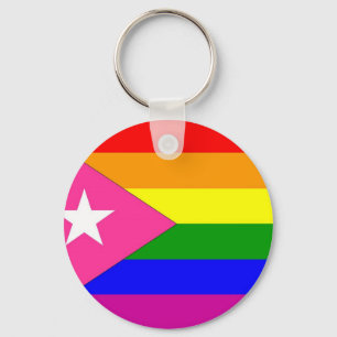 Puerto Rican Gay Pride Flag Keychain