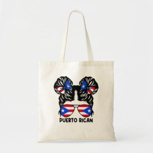 Puerto Rican Girl Messy Hair Puerto Rico Pride Wom Tote Bag