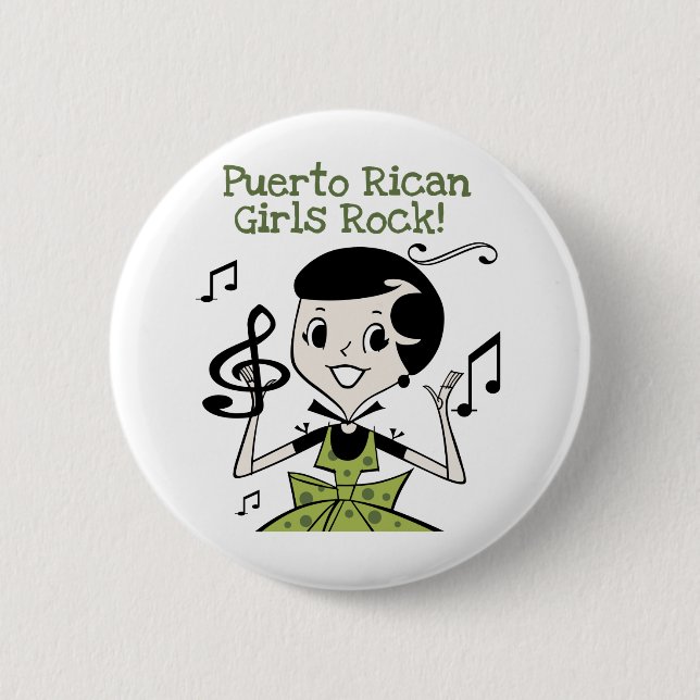 Puerto Rican Girls Rock 2 Inch Round Button (Front)
