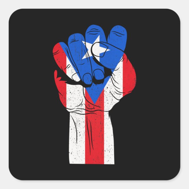 Puerto Rican Hand Puerto Rican Fist Square Sticker (Front)