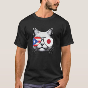 Puerto Rican Japanese Funny Cat Puerto Rico Japan T-Shirt