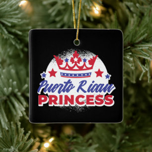 Puerto Rican Princess Cute Boricua Girl Pride  Ceramic Ornament