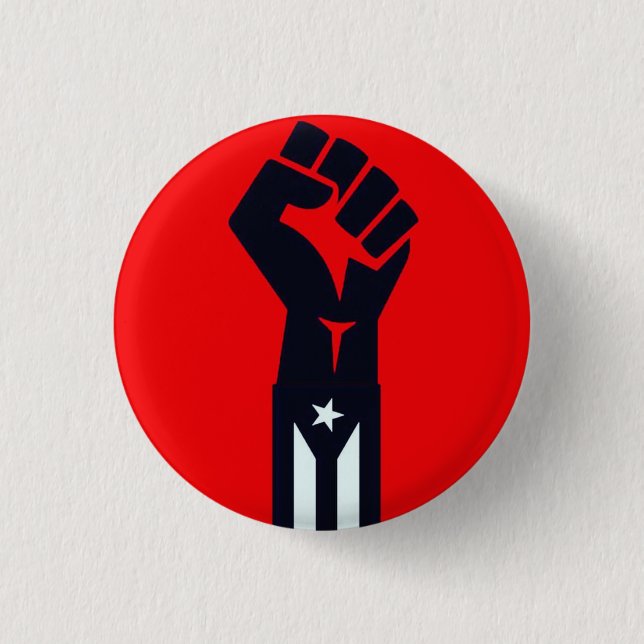 Puerto Rican Resistance Fist 1 Inch Round Button (Front)