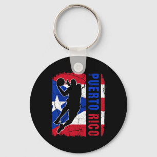 Puerto Rican Sketll Player Puerto Rico Flag Sketll Keychain