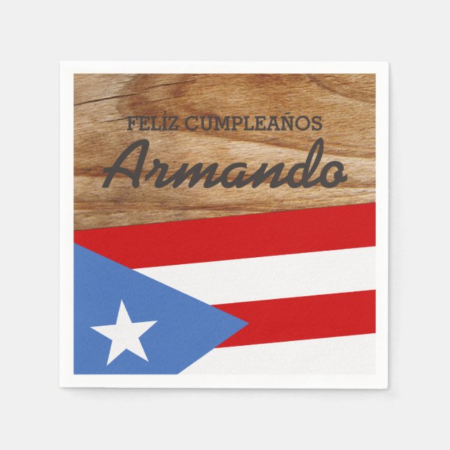Puerto Rican Theme Flag Napkin (Front)