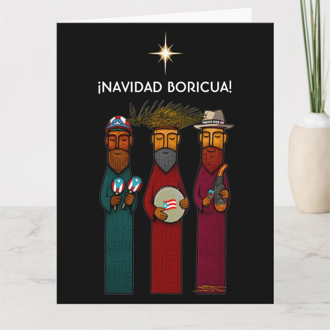 Puerto Rican Three Kings with Musical Parranda Card (Front)