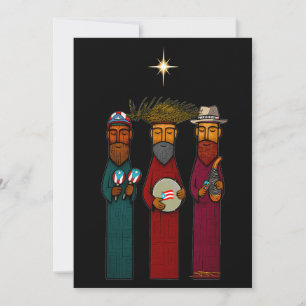 Puerto Rican Three Kings with Musical Parranda Holiday Card