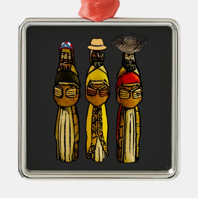 Puerto Rican Three Wise Men Metal Ornament (Front)