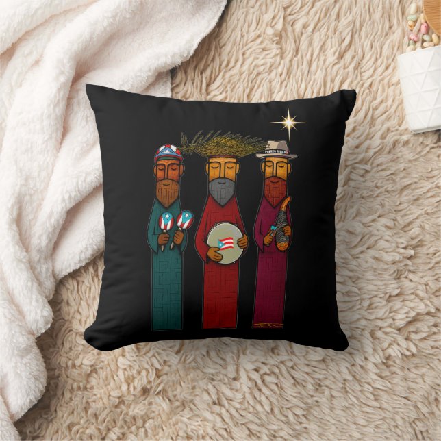 Puerto Rican Three Wise Men – Parranda Throw Pillow (Blanket)