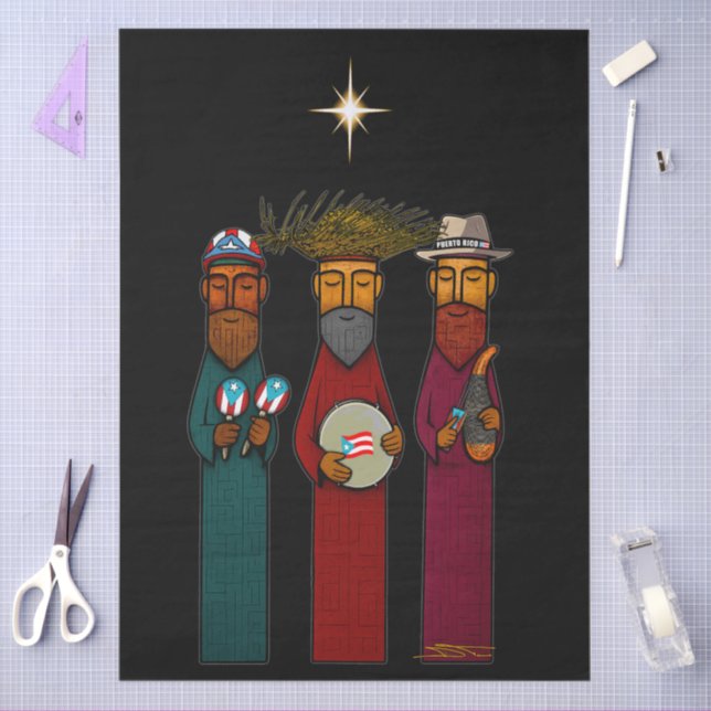 Puerto Rican Three Wise Men – Parranda Tissue Paper (Craft)