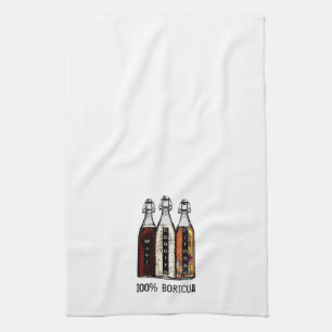 Puerto Rican Traditional Drinks 100% Boricua  Kitc Kitchen Towel
