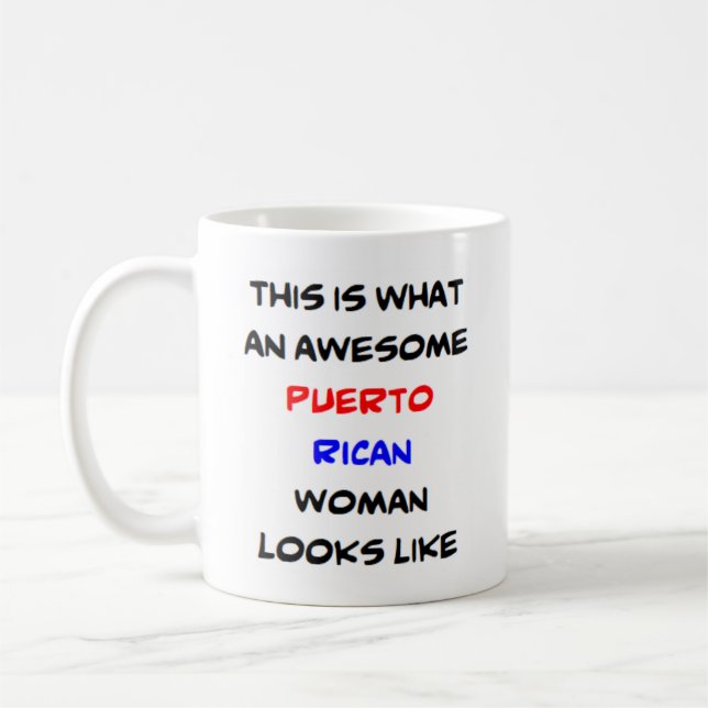 puerto rican woman, awesome coffee mug (Left)