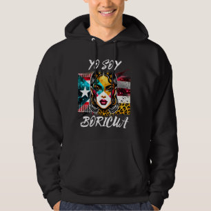 Puerto Rican Woman Yo Soy Boricua Puerto Rico Flag Hoodie