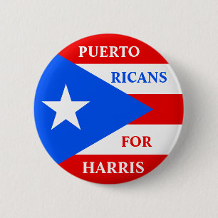 Puerto Ricans For Harris 2 Inch Round Button