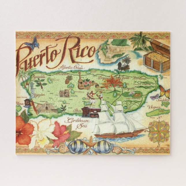 Puerto Rico 16x20 Map Puzzle (Horizontal)