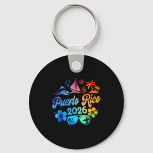 Puerto Rico 2026 Vacation Beach Tie Dye Trip Summe Keychain