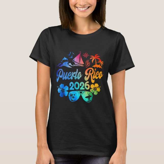 Puerto Rico 2026 Vacation Beach Tie Dye Trip Summe T-Shirt (Front)