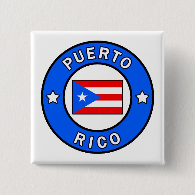 Puerto Rico 2 Inch Square Button (Front)
