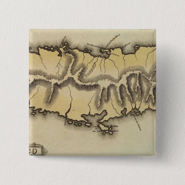 Puerto Rico 2 Inch Square Button (Front)