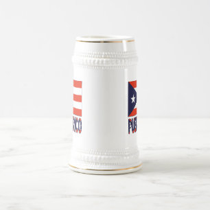 Puerto Rico and Puerto Rican Flag Beer Stein