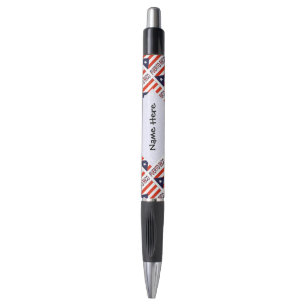 Puerto Rico and Puerto Rican Flag Tiled Your Name Pen