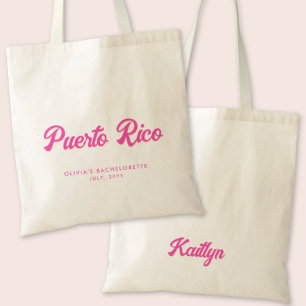 Puerto Rico Bachelorette Party Personalized Tote Bag