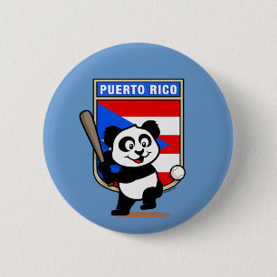 Puerto Rico Baseball Panda 2 Inch Round Button