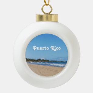 Puerto Rico Beach Ceramic Ball Christmas Ornament