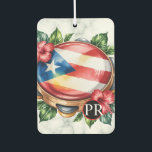 Puerto Rico Boricua Musician  Air Freshener<br><div class="desc">Air Freshener for car with custom name Puerto Rican flag and florals</div>