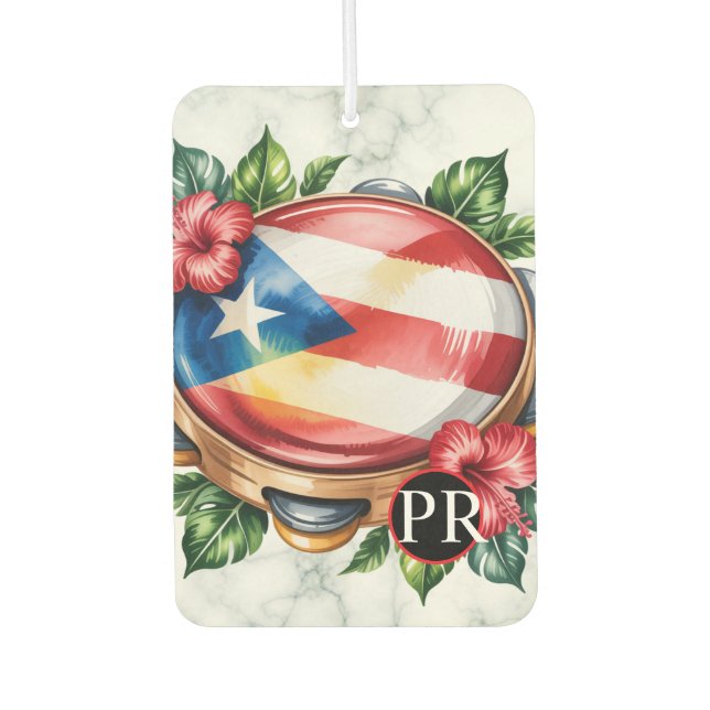 Puerto Rico Boricua Musician  Air Freshener (Front)