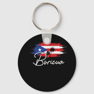 Puerto Rico Boricua Puerto Rican Flag Pride Keychain