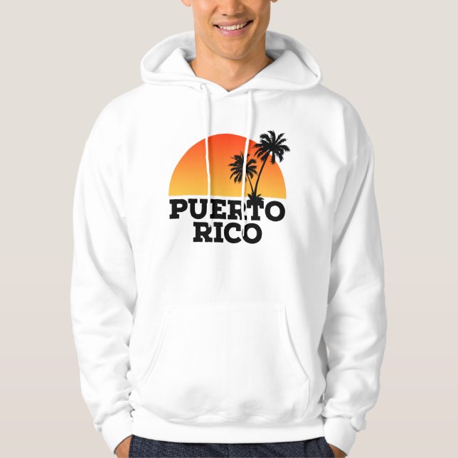 Puerto Rico Boricua Sunset Beach Hoodie (Front)