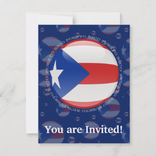 Puerto Rico Bubble Flag Invitation