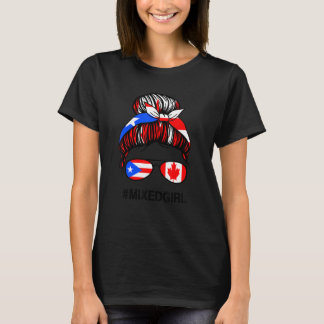 Puerto Rico Canada Flag Puerto Rican Canadian Mess T-Shirt