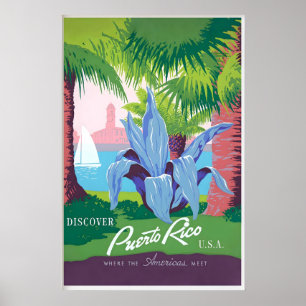 Puerto Rico Caribbean Island United States Vintage Poster