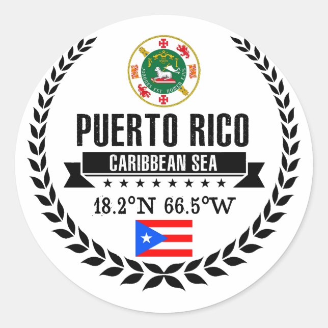 Puerto Rico Classic Round Sticker (Front)