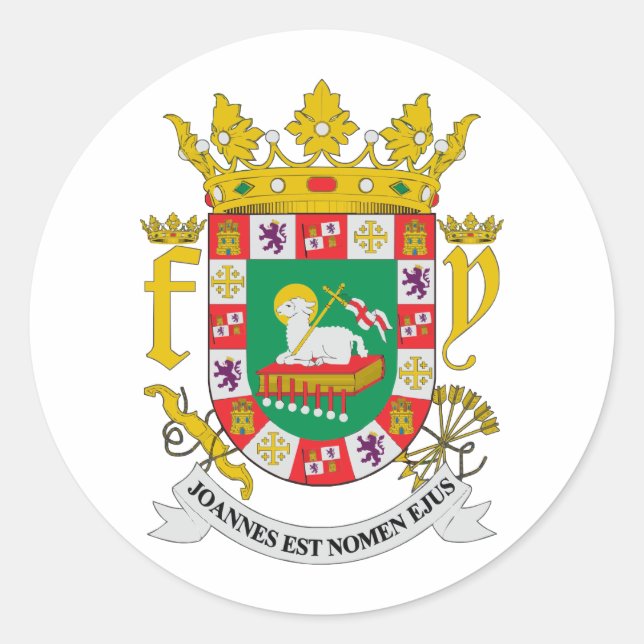 Puerto Rico COA Classic Round Sticker (Front)