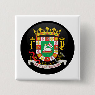 Puerto Rico Coat of Arms detail 2 Inch Square Button
