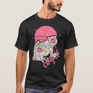 Puerto Rico Coqui Frog Floral Graphic T-Shirt