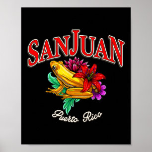 Puerto Rico Coqui Frog San Juan Tropical Vacation Poster